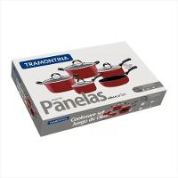 Jogo de Panelas Tramontina Monaco Vermelho 5 Peças - 3