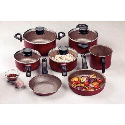 Jogo de Panelas Tramontina Paris Texture Antiaderente Vermelho 7 Peças
