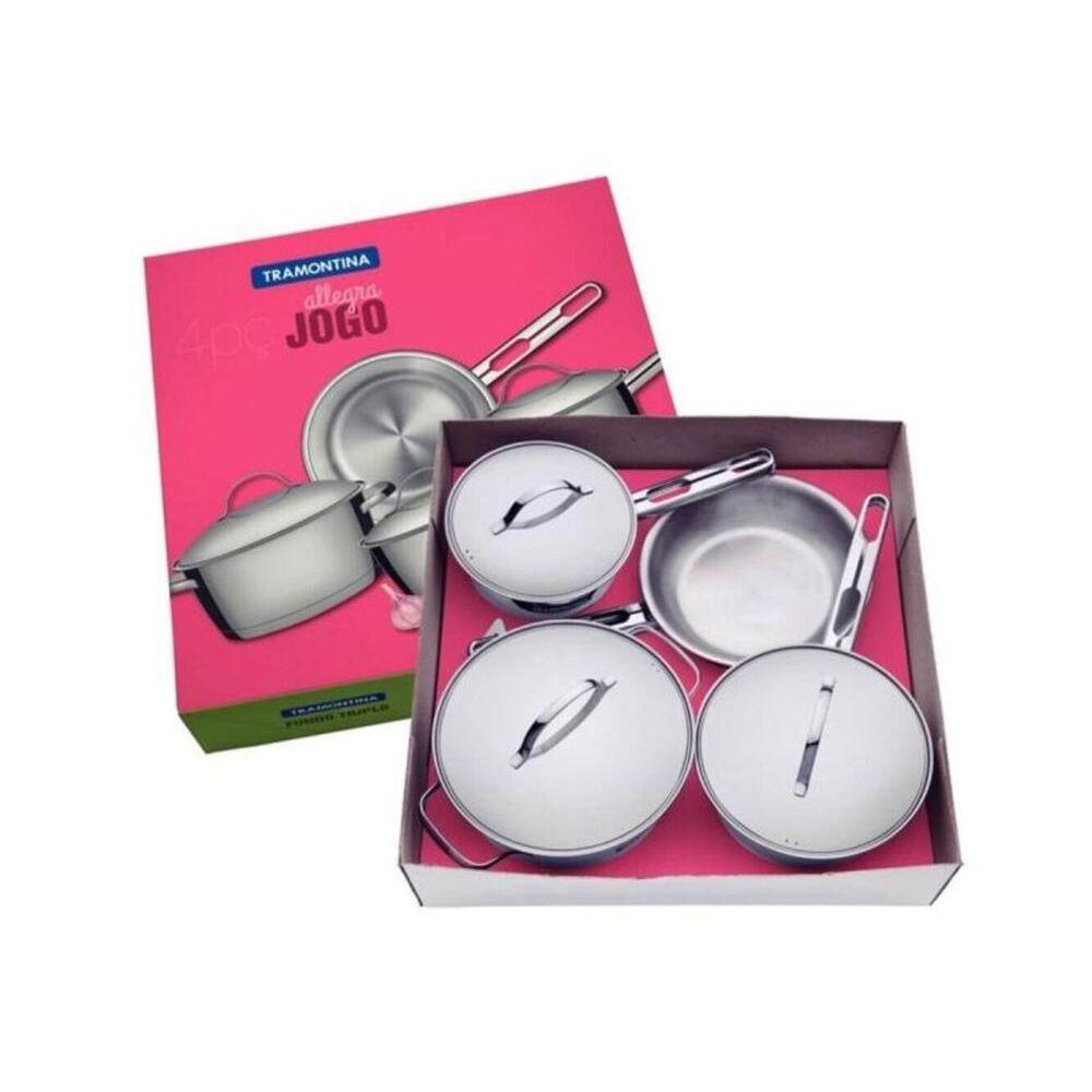 Jogo de Panelas Tramontina Allegra Inox Fundo Triplo 4 Peças - 4