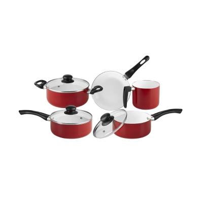 Jogo de Panelas Roma 5 Peças Vermelho Hauskraft