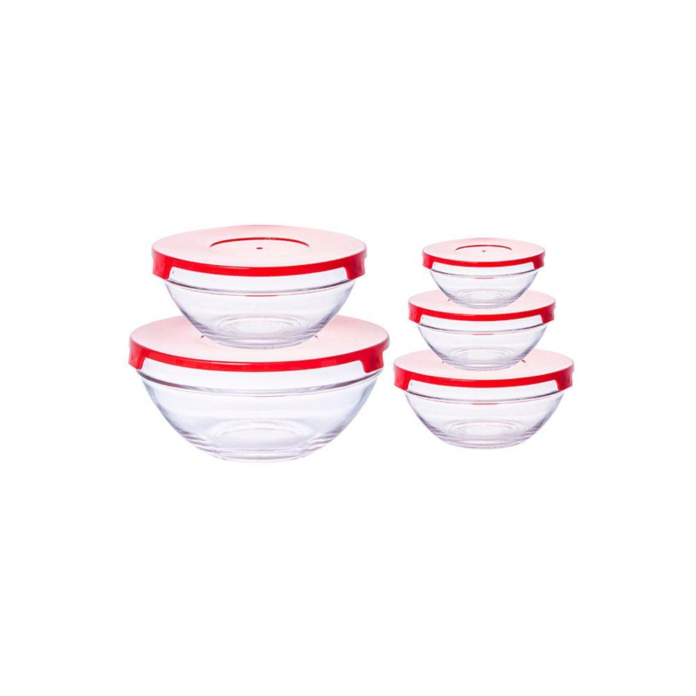 Pote de Vidro Redondo 5 Peças Hauskraft - 1