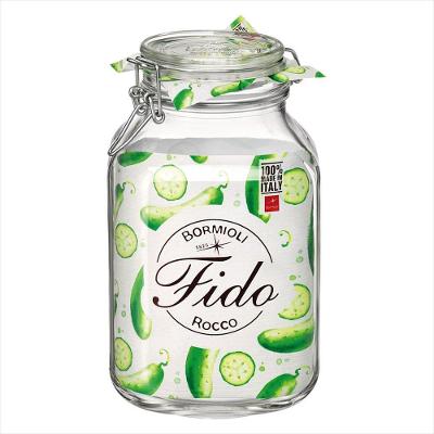 Pote Hermético de Vidro Transparente 4L Bormioli Rocco Fido 28x16x16cm
