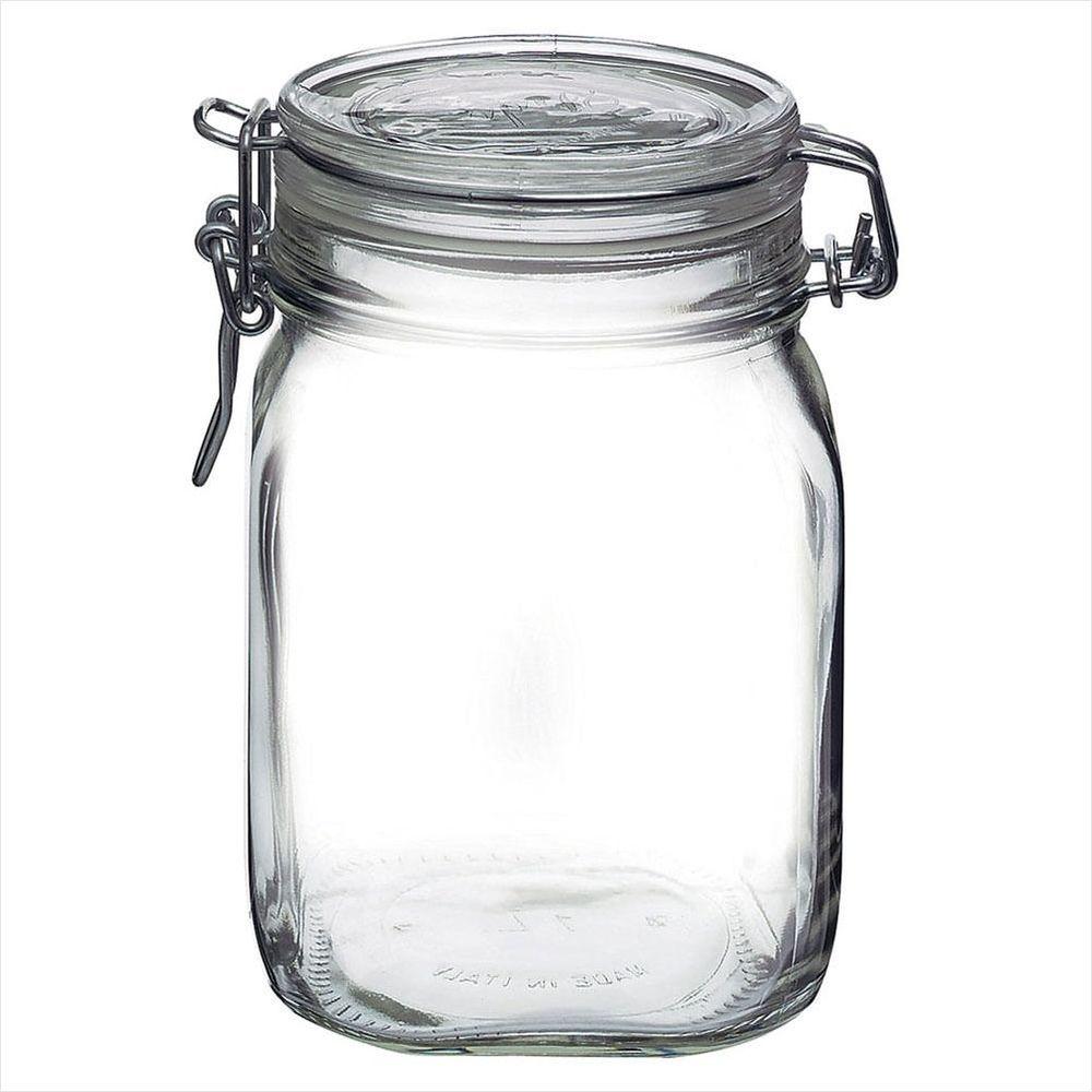 Pote Hermético Vidro Transparente 1 Litro Bormioli Rocco Fido 16x11x11cm - 2