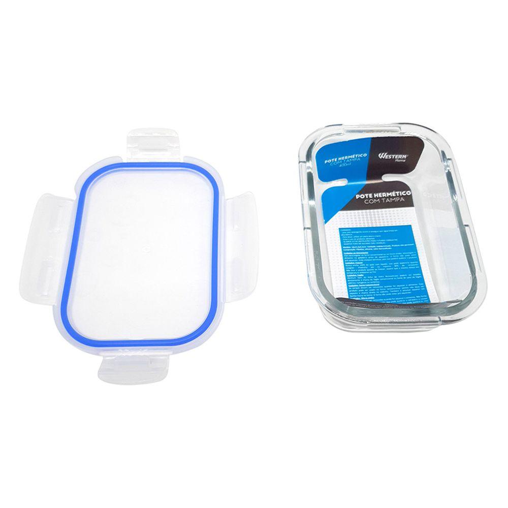 Pote Hermético Retangular 400Ml Western Home - 1