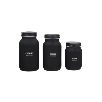 Pote de Vidro Manhattan Preto 3 Peças Hauskraft