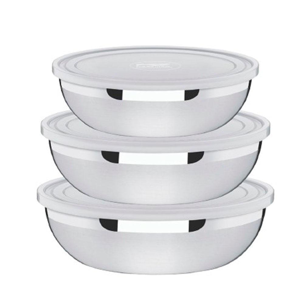 Jogo com 3 Potes Tramontina Freezinox e Tampa Plástica - 1