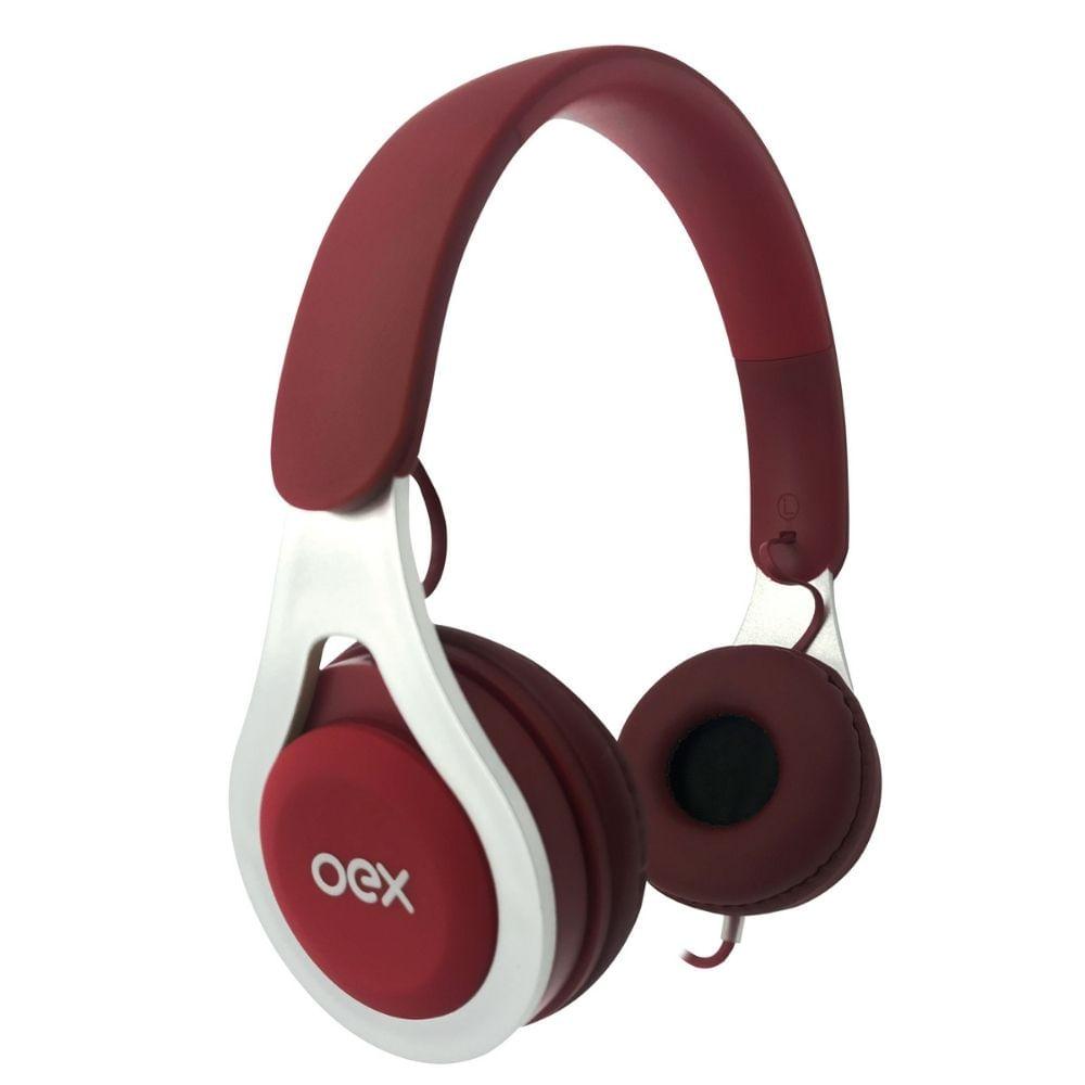 Fone De Ouvido Com Microfone Oex Drop Hs210 - Vinho - 1