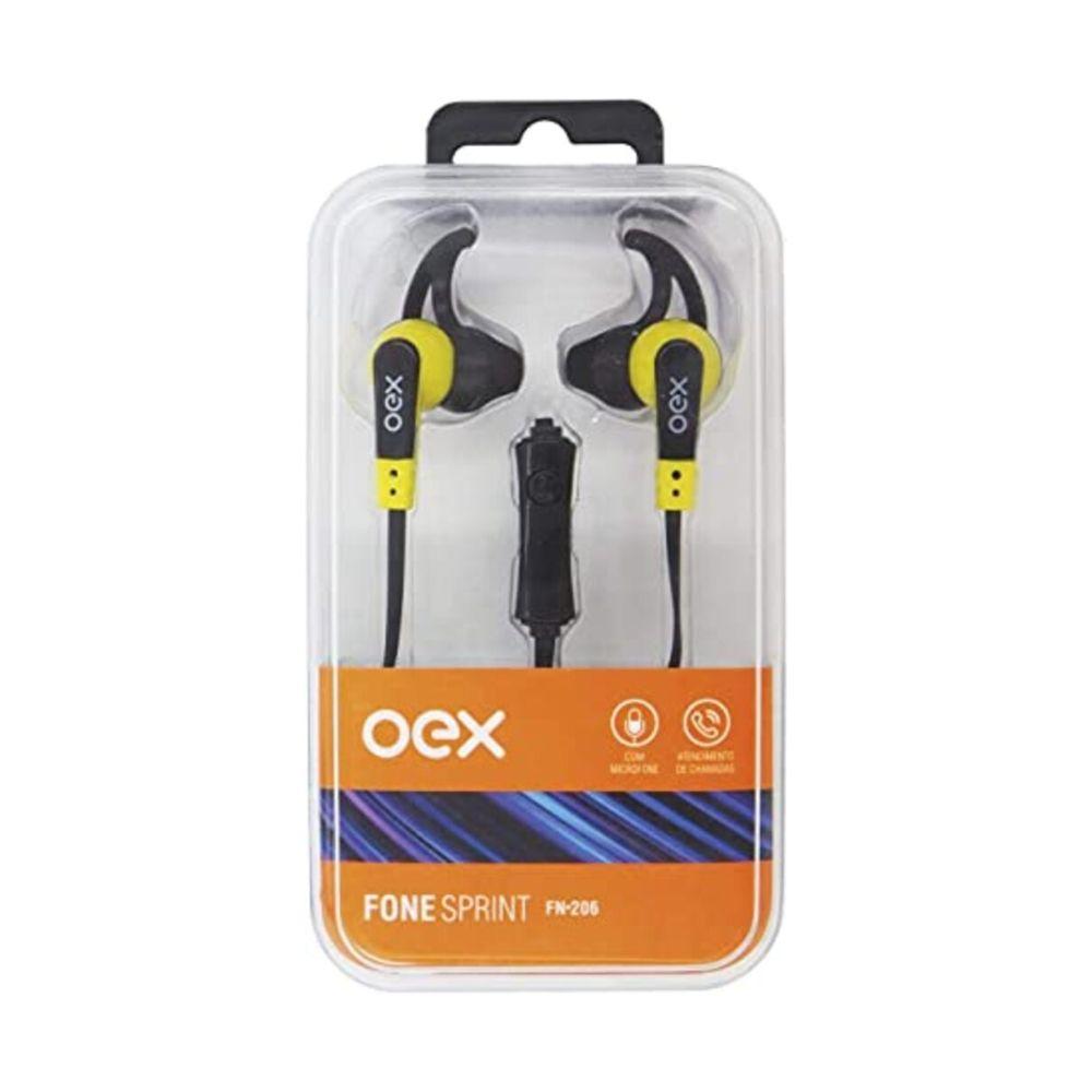 Fone De Ouvido Intra Auricular Esportivo Com Microfone Oex Sprint Fn206 - Amarelo - 2