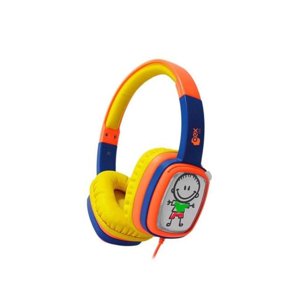 Fone De Ouvido Infantil Oex Kids Cartoon Hp302 - 85Db - Acompanha Cards E Giz De Cera - 1