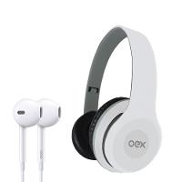 Combo Headset E Fone De Ouvido Com Microfone Oex Twin Hf100 - Branco - 1