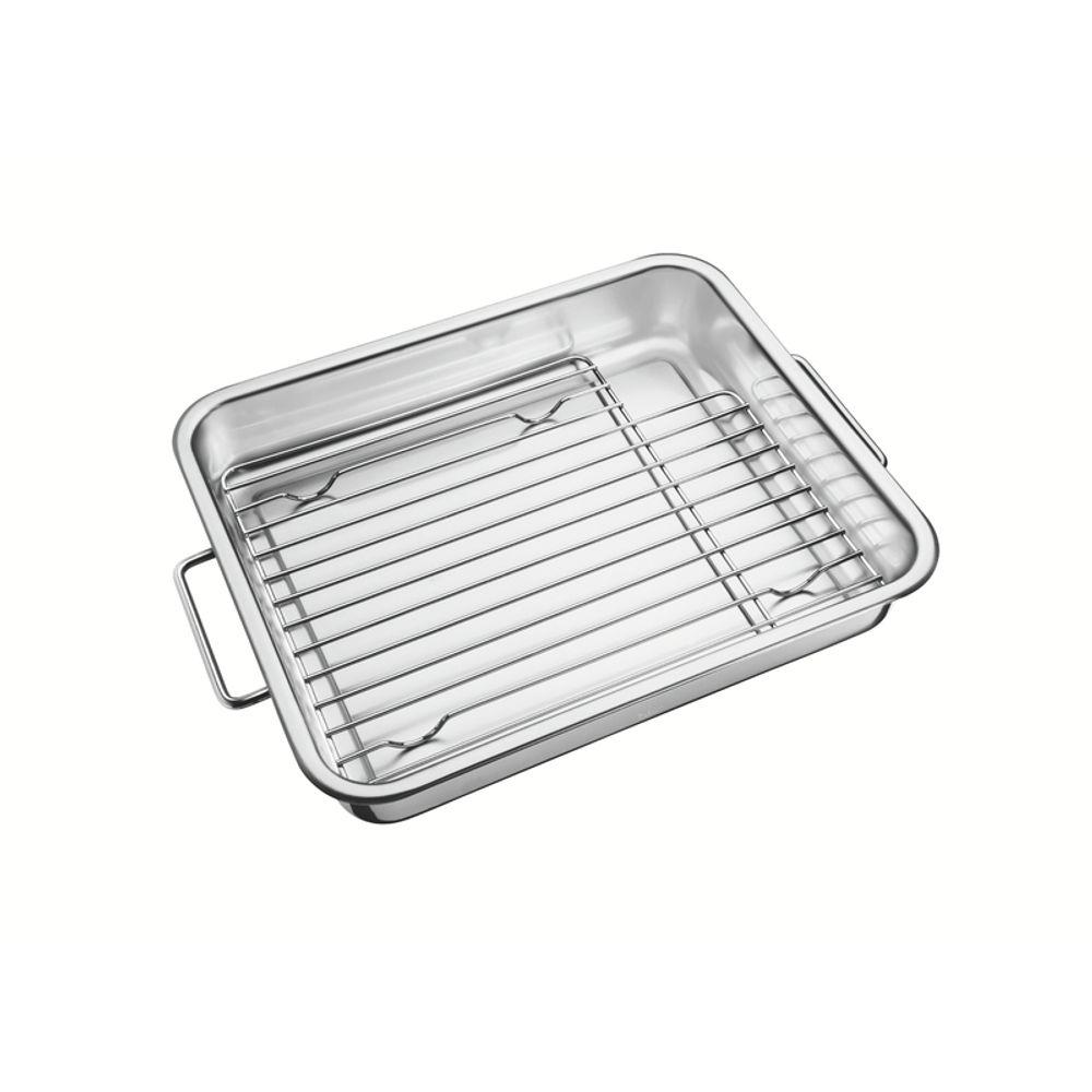 Assadeira Tramontina Service em  Inox com Grelha 34 x 28 cm 4,6 L - 1