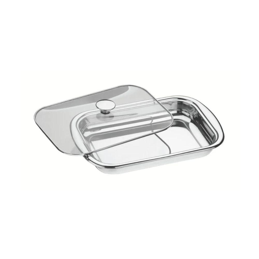 Assadeira Tramontina Cosmos Retangular Inox com Tampa de Vidro 39 cm 3,2 L - 2