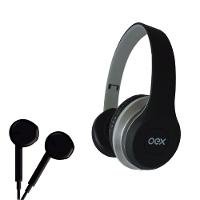 Combo Headset E Fone De Ouvido Com Microfone Oex Twin Hf100 - Preto - 1