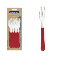 Conjunto Garfos Mesa Inox 12 Peças Leme Vermelho Tramontina - 1