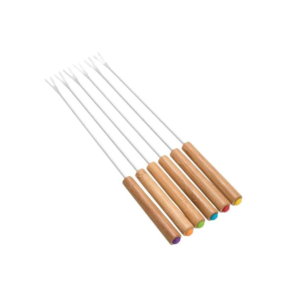 Conjunto Garfo para Fondue/Petisco 6 Peças Beli 23cm Madeira Brinox - 2