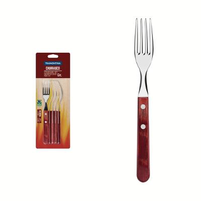 Conjunto Garfo Mesa Inox 6 Peças Polywood Vermelho Tramontina