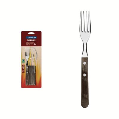 Conjunto Garfo Mesa Inox 6 Peças Polywood Castanho Tramontina