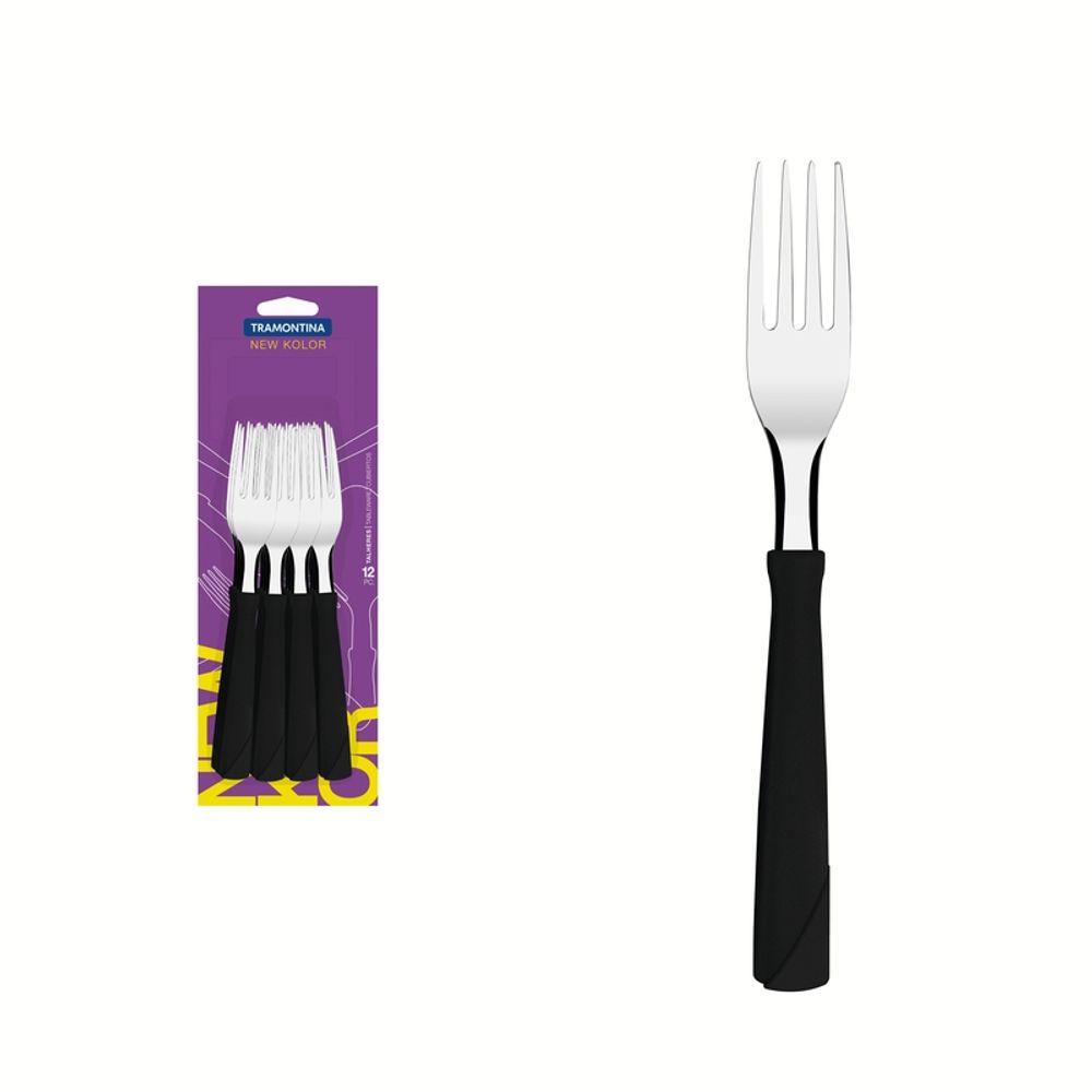 Conjunto Garfo Mesa Inox 12 Peças New K Preto Tramontina - 1