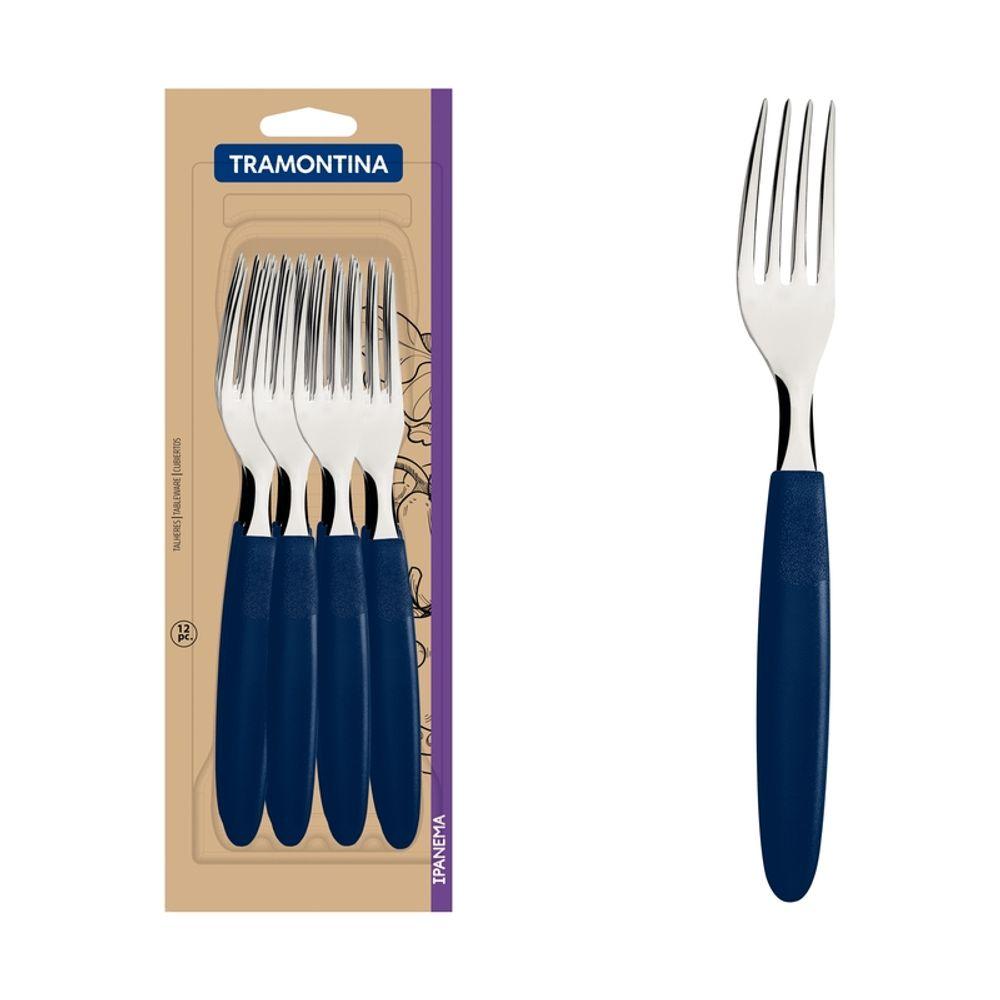 Conjunto Garfo Mesa Inox 12 Peças Ipanema Azul Tramontina - 1