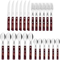 Conjunto de Talheres com Colher Faca e Garfo Inox 24 peças Polywood Tramontina - 1