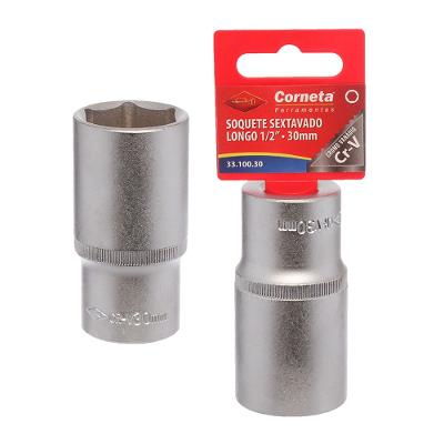 Soquete Sextavado Longo 1/2 30Mm Corneta