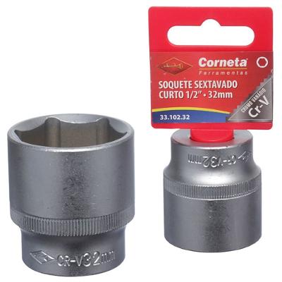 Soquete Sextavado Curto 1/2 32Mm Corneta