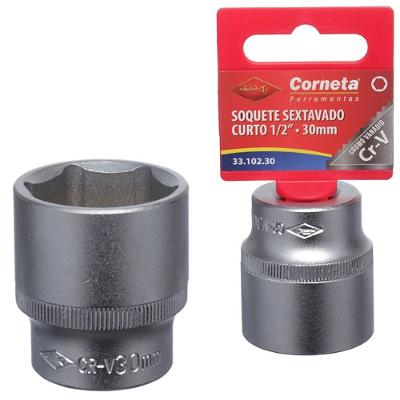 Soquete Sextavado Curto 1/2 30Mm Corneta