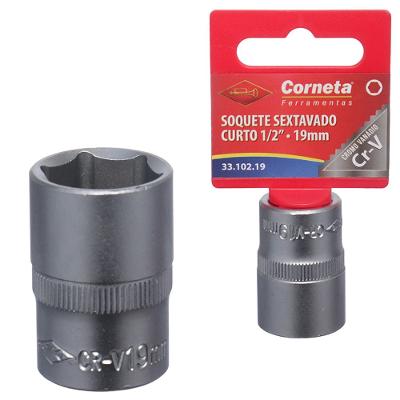 Soquete Sextavado Curto 1/2 19Mm Corneta