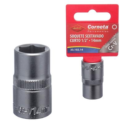 Soquete Sextavado Curto 1/2 14Mm Corneta