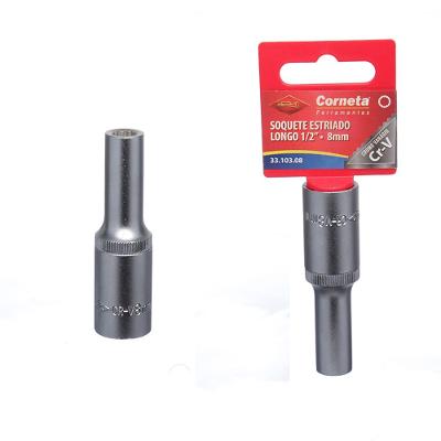Soquete Estriado Longo 1/2 8Mm Corneta