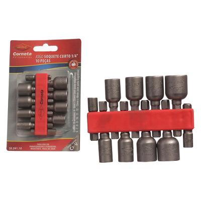 Soquete P/ Furadeira 4-13Mm 10 Peças Corneta