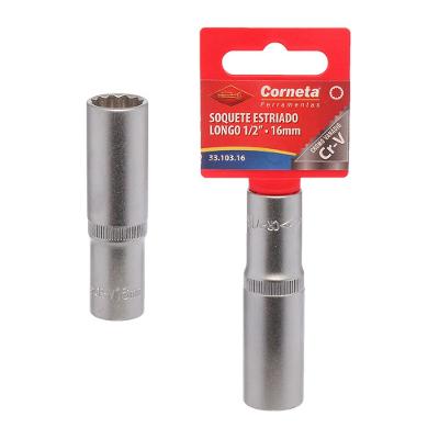Soquete Estriado Longo 1/2 16Mm Corneta