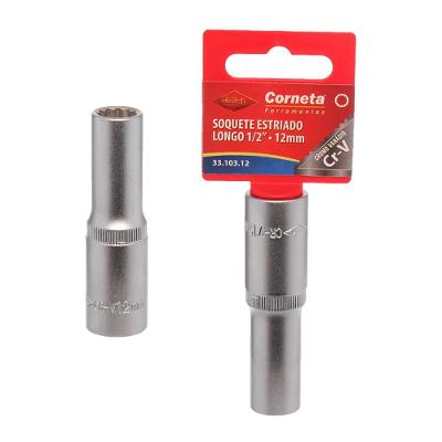 Soquete Estriado Longo 1/2 12Mm Corneta