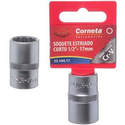 Soquete Estriado Curto 1/2 17Mm Corneta