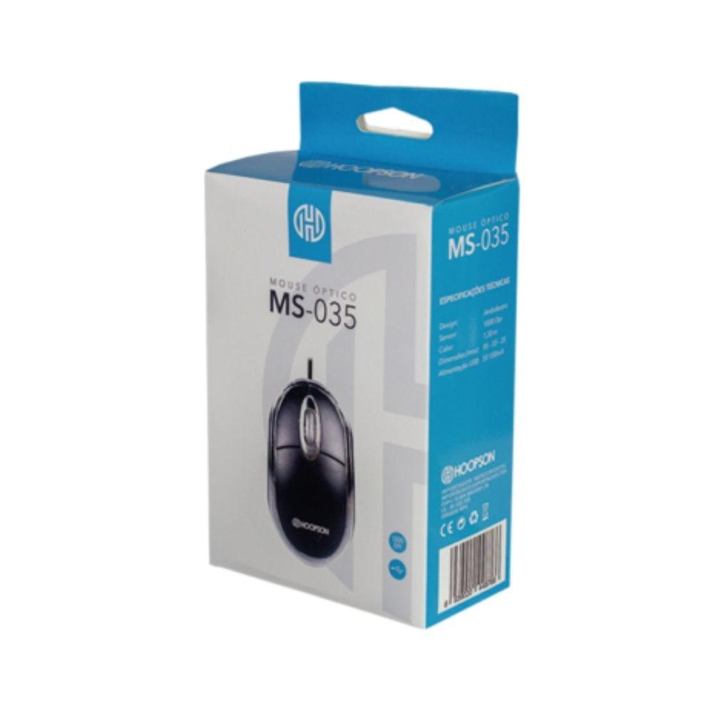 Mouse óptico Office Hoopson MS-035 Preto - 2