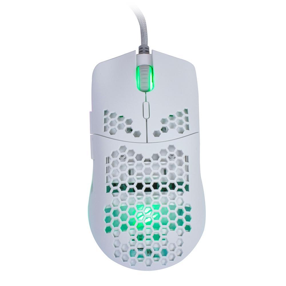 Mouse Gamer Ultra Leve - Dyon-X Ms322S - Rgb - 7 Botoes - 6200 Dpi Branco - 1