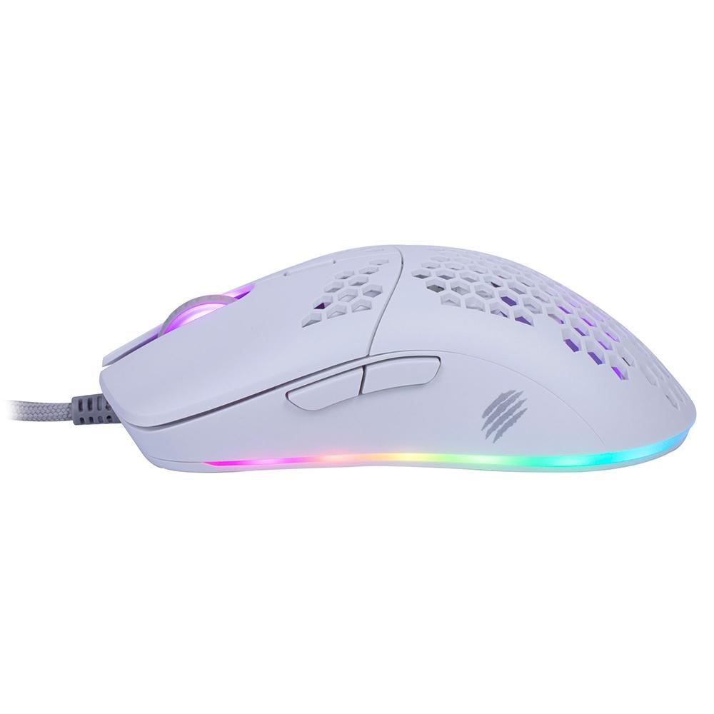Mouse Gamer Ultra Leve - Dyon-X Ms322S - Rgb - 7 Botoes - 6200 Dpi Branco - 3