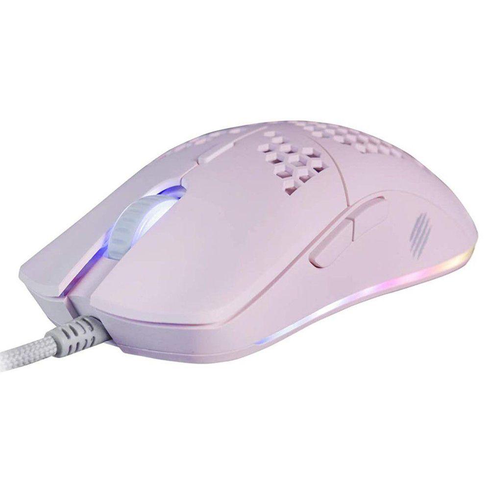 Mouse Gamer Ultra Leve - Dyon-X Ms322S - Rgb - 7 Botoes - 6200 Dpi Rosa - 4