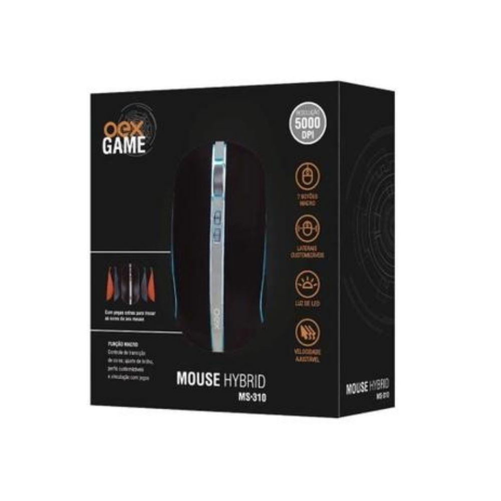 Mouse Gamer Hybrid Ms310 - Led 7 Cores - 7 Botoes - 5.000Dpi Preto - 1