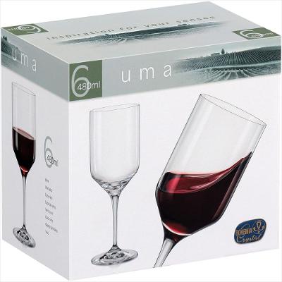 Taça Água 24x9x9cm 480ml Cristal Transp 6 Peças Bohemia Uma