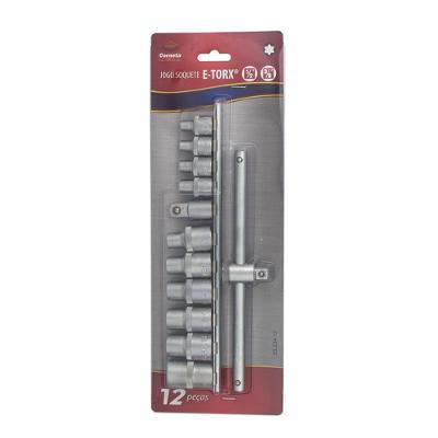 Soquete E-Torx 1/2-3/8 Jogo 12 Peças Corneta