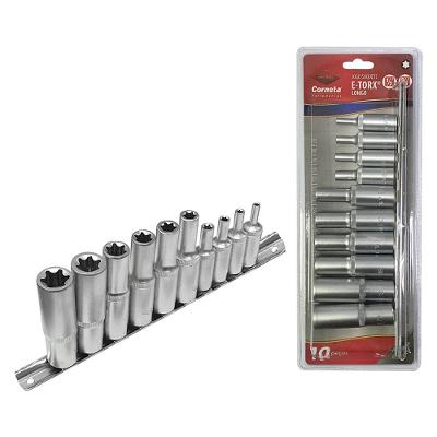 Soquete E-Torx Longo Jogo 10 Peças Corneta