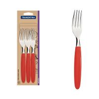 Conjunto Garfos Mesa Inox 3 Peças Ipanema Vermelho Tramontina - 1