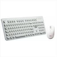 Teclado e Mouse Sem Fio OEX Pop Branco - 1