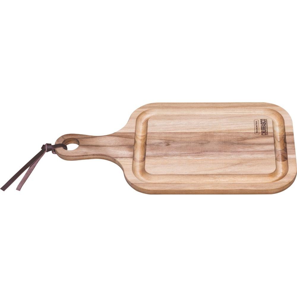 Tábua para Churrasco Tramontina Retangular com Cabo Madeira Teca 46x23cm - 1
