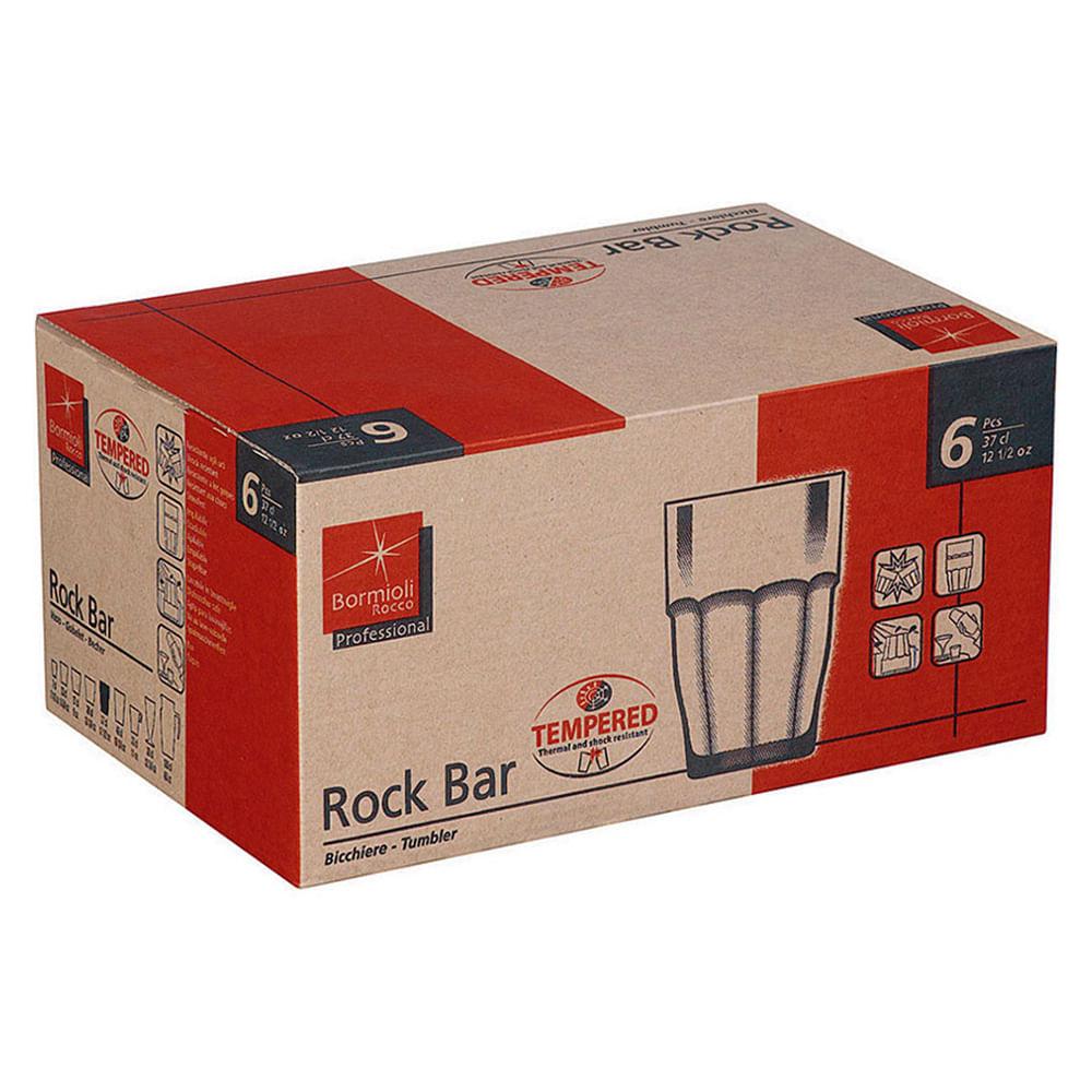 Bar Copo Long Drink Vidro 370Ml Bormioli Rocco Rock 12X8X8Cm 6 Peças - 2