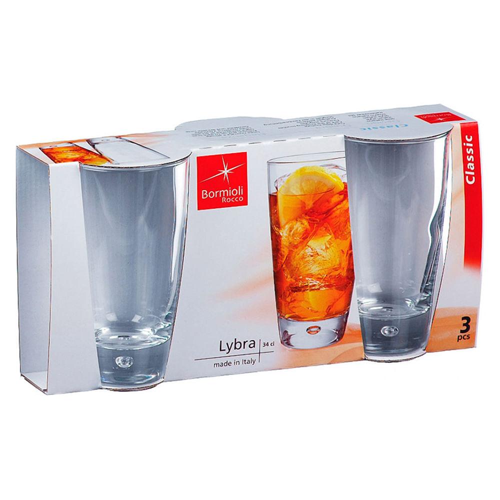 Copo Long Drink Vidro Transparente 350Ml Bormioli Rocco Luna 14X8X8Cm 3 Peças - 2