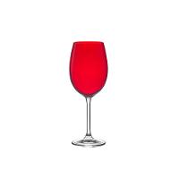 Taça de Cristal para Vinho Tinto Gastro Vermelho 450 ml 6 Peças Bohemia - 1