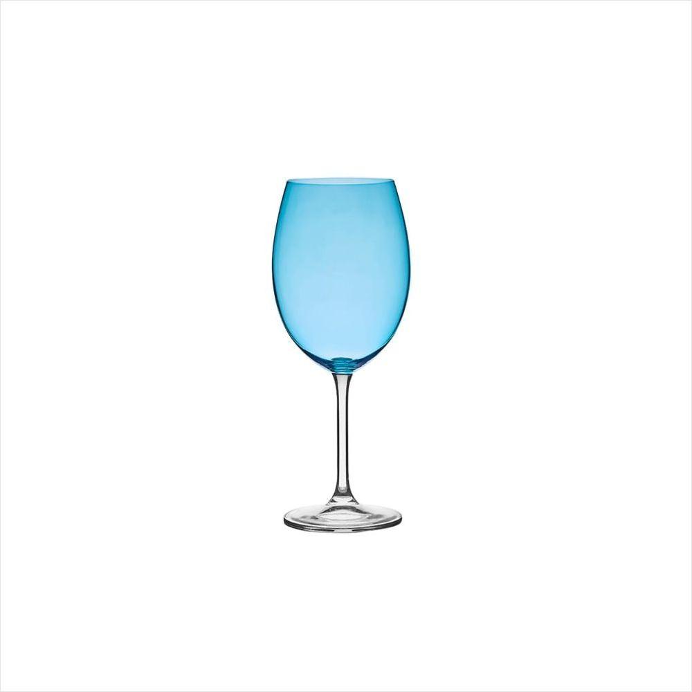 Taça de Cristal para Vinho Bordeaux Gastro Azul Claro 580 ml 6 Peças Bohemia - 1