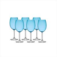 Taça de Cristal para Vinho Bordeaux Gastro Azul Claro 580 ml 6 Peças Bohemia - 2